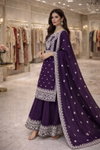 Ssc 715 Heavy Fandy Silk Embroidery Work Plazzo Suits Suppliers In India